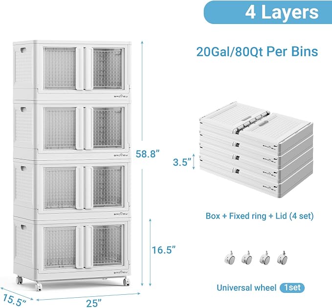 BROVIEW 400Qt Stackable Storage Bins - Image 3