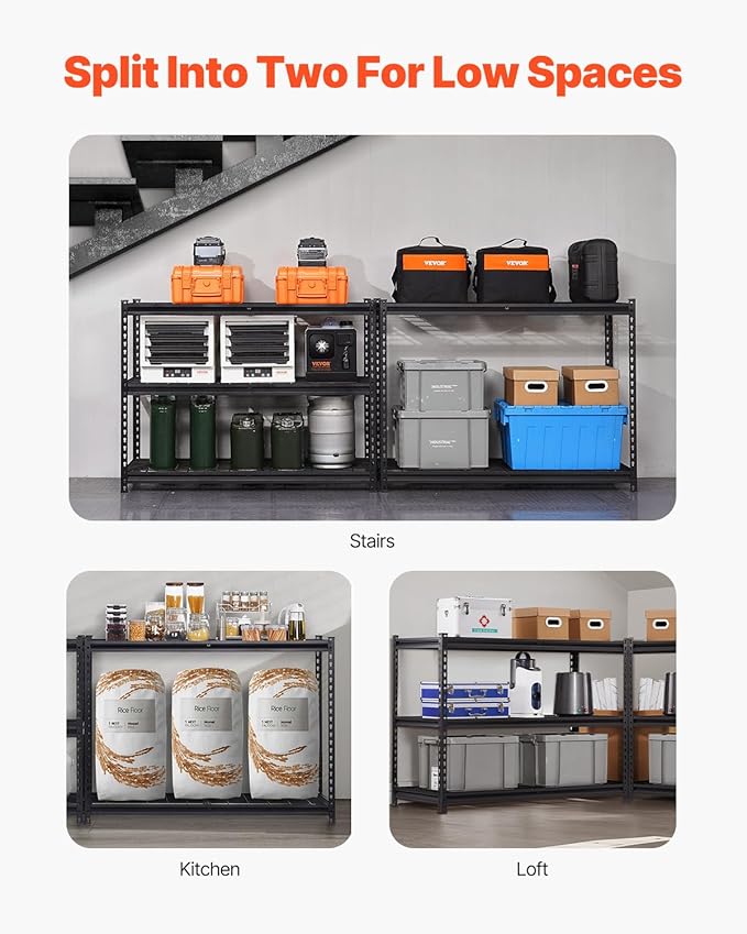VEVOR Storage Shelves, 3000 lbs, 5 Tier Heavy Duty Garage Shelving, - Image 6