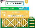 Filterbuy 16x16x2 Air Filter MERV 11 Allergen Defense Replacement, by Filterbuy