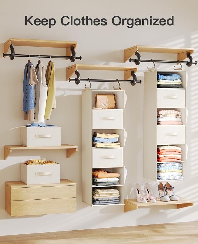 Pipishell Hanging Closet Organizer 6-Shelf, Hanging Shelves - Image 4