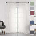 Chyhomenyc Ivory Sheer Curtains 108 Inch Long 2 Panels Set, Light Filtering by Chyhomenyc