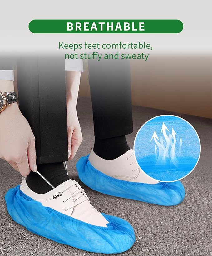 200Pcs Non-Woven Shoe Covers Disposable Non Slip - Image 4