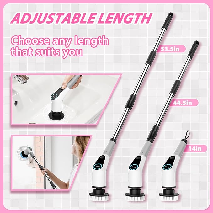 Dovety Electric Spin Scrubber, Cordless Cleaning Brush, Shower Scrubber - Image 4
