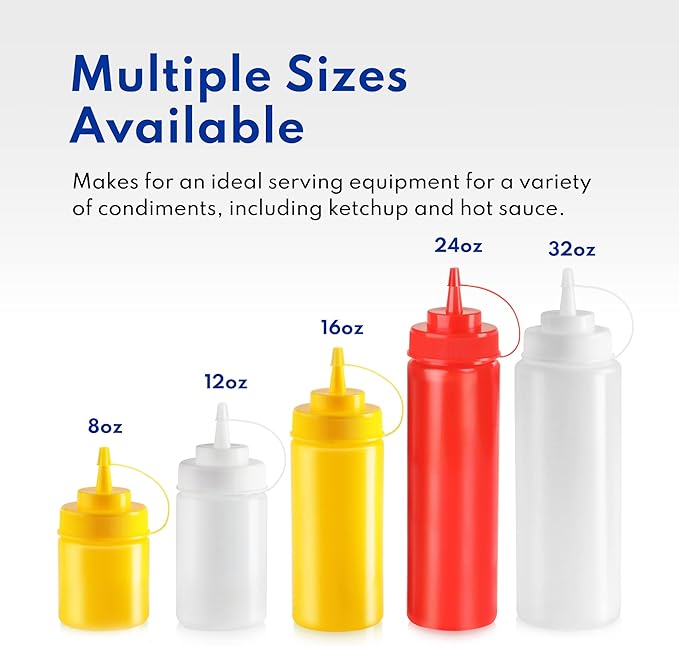 New Star Foodservice 26238 Squeeze Bottles, Wide Mouth, 24 oz - Image 6