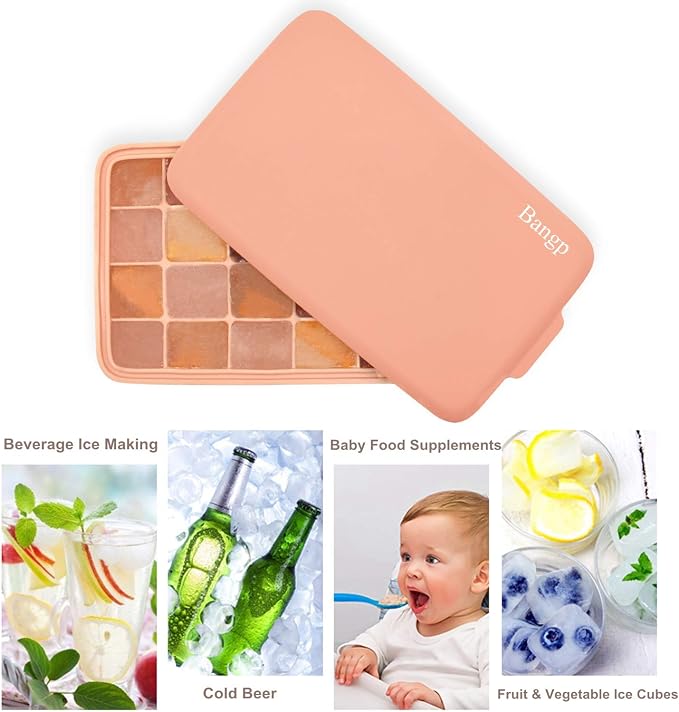 Bangp Premium Ice Cube Trays 2 Pack, Easy-Release Silicone Ice Cube Tray - Image 5