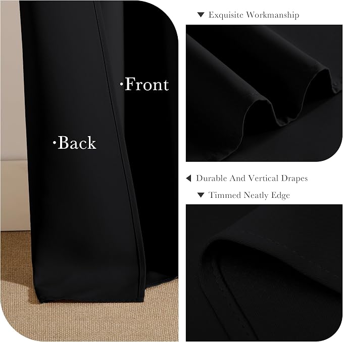 PONY DANCE Blackout Curtains for Bedroom 72 Inch Length 2 Panels Set, Privacy - Image 5