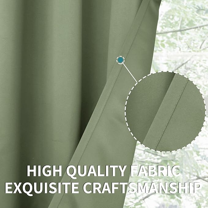 BGment Olive Green Blackout Curtains 84 Inch Length - Image 6