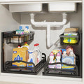 AceMining Under Sink Organizer, 2 Pack Pull-Out Under Cabinet Organizer by AceMining