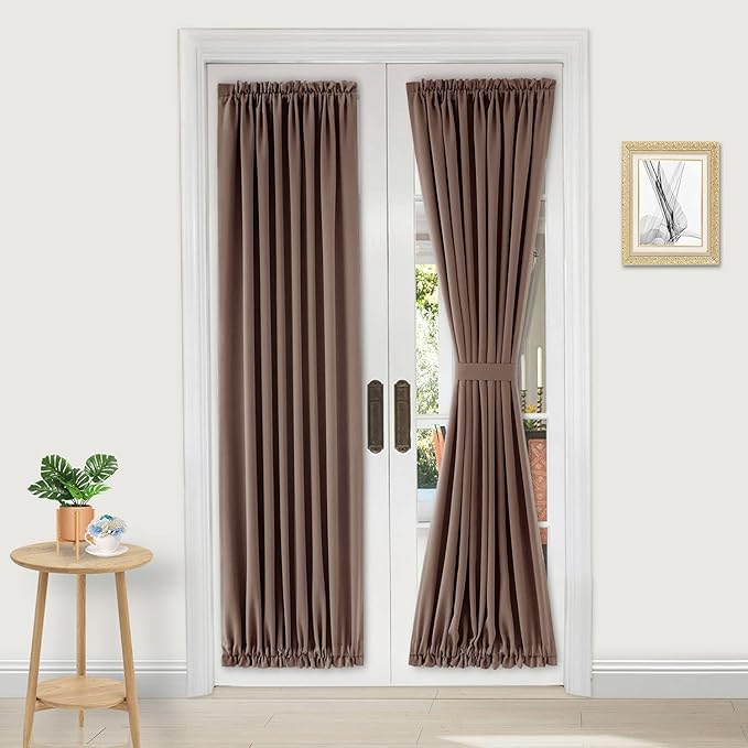 DWCN French Door Curtains – Rod Pocket Thermal Blackout Curtain by DWCN