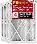Filtrete 16x25x2 AC Furnace Air Filter, MERV 11, MPR 1000, Allergen Defense by Filtrete