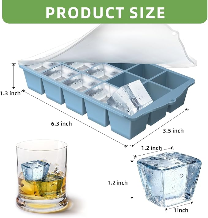 Silicone Ice Cube Tray, 3 Pack Easy-Release Stackable Ice Trays - Image 4
