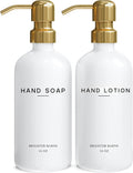 Luxury Glass Soap and Lotion Dispenser Set by Brighter Barns by BrighterBarns