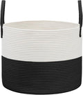 Woven Blanket Basket, 115L Large Rope Storage Bin by JMvicyroam