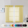 Chyhomenyc Yellow Sheer Curtains 45 Inch Long 2 Panels, Light Filtering Rod by Chyhomenyc