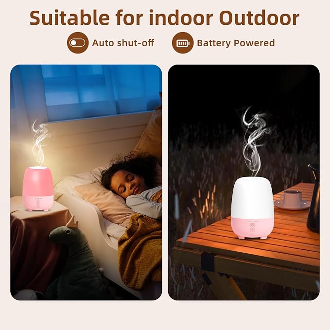 Cordless Essential Oil Diffuser 150ML, Rechargeable Battery, 7H Runtime - Image 4