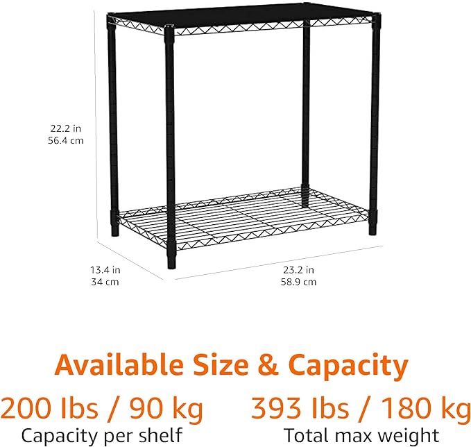 Amazon Basics 2-Shelf Stackable Storage, 13.3" D x 23.2" W x 22.2" H - Image 5