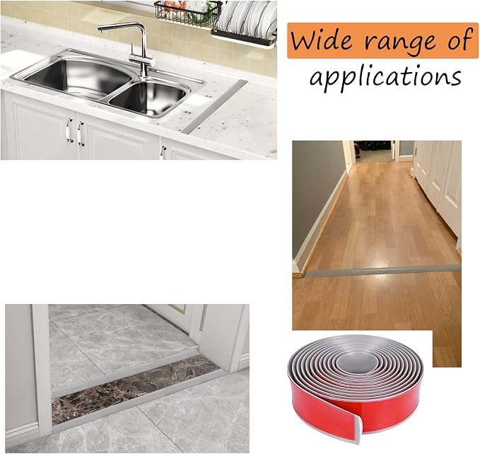 Floor/Door Flat Transition Strip & Self Adhesive Floor Vinyl Floor Edge Trim - Image 5