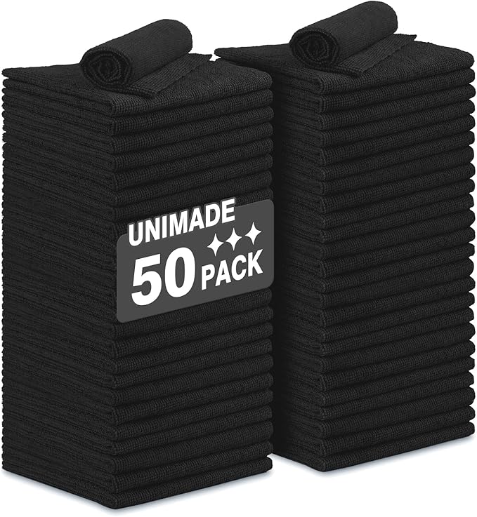 Microfiber Cleaning Cloth, 50 Pack Microfiber Towels by Unimade