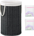 34.3 Gal Large Laundry Hamper Laundry Basket Round Handwoven Wicker Laundry by SETVSON