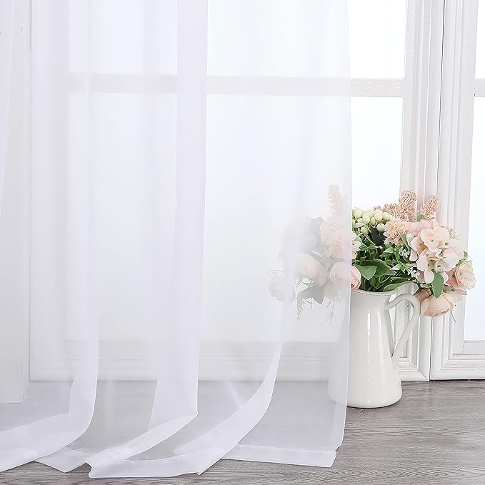 Chyhomenyc White Sheer Scarf Valances - Image 3