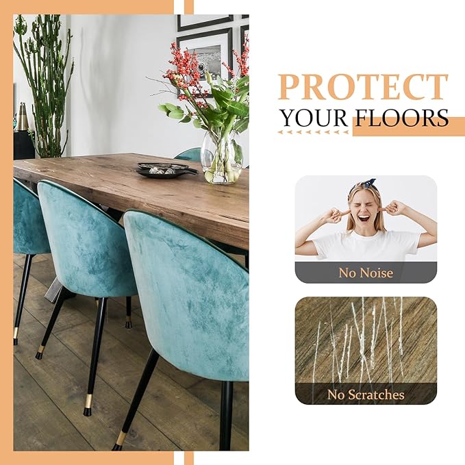 1" Round Rubber Chair Leg Tips Caps, Chair Leg Floor Protectors Furniture Legs - Image 3