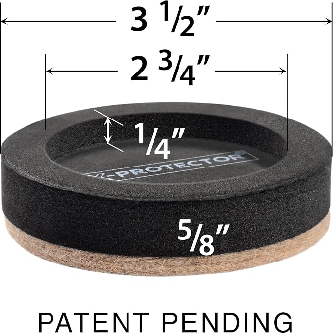 Felt Furniture Sliders for Hardwood Floors X-PROTECTOR 16 PCS 3 ½” - Image 4