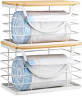 Extra Large Trash Bag Holder Stackable Kitchen Storage White, 2 Pack Wall by YAFFWA