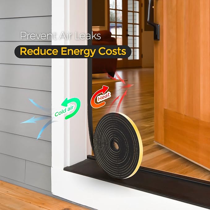 60 Feet Weather Stripping Door Seal, 1/4" Wide X 1/8" Thick Door Seal Strip - Image 6