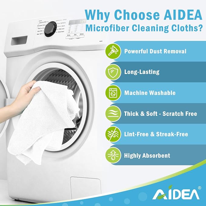 AIDEA Microfiber Cleaning Cloth 100PK, Soft Microfiber Towels - Image 3