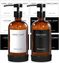 Amber Glass Soap Dispenser 2 Pack, Hand Soap Dispenser Bathroom by RYTOXILOBrightenUpYourHome
