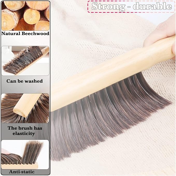 6Pcs Hand Broom Brush Beech Wood, Dust Brush, Duster - Image 3