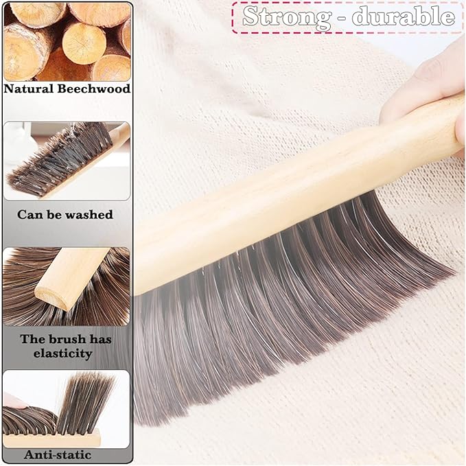 2Pcs Hand Broom Brush Beech Wood, Dust Brush, Duster - Image 3