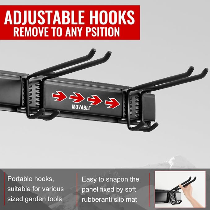 Wall Mount Tool Storage Rack, Garage Organization, Heavy Duty Garage Storage - Image 3