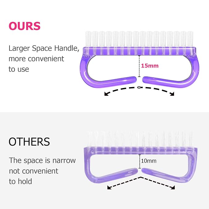 Handle Grip Nail Brush, Hand Fingernail Brush Cleaner Scrubbing Kit Pedicure - Image 2