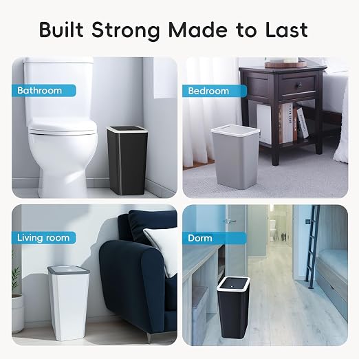 Small Trash Can, 3 Pack 4 Gallons Bathroom Garbage Can - Image 7