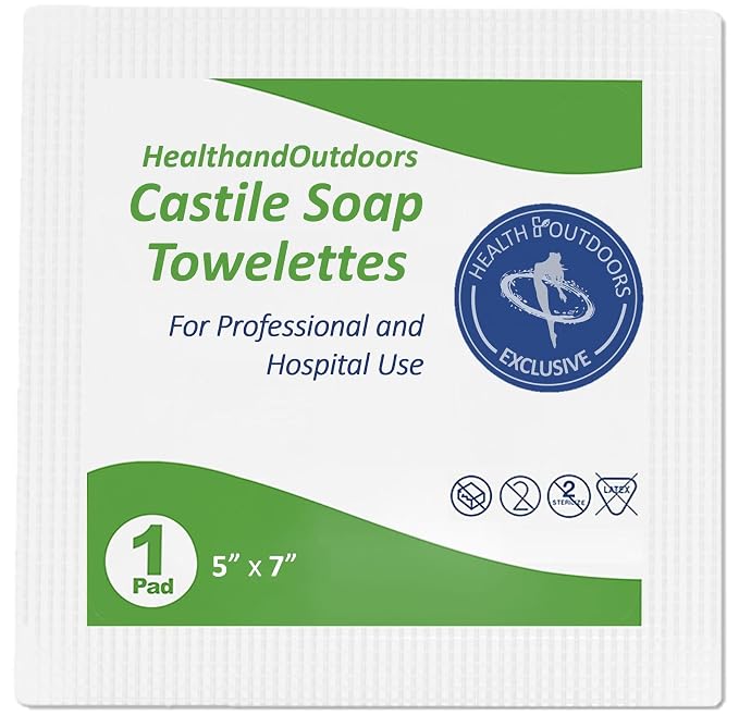 HAO Castile Soap Cleansing Towelettes 125 Count Refreshing Scented Wipes White by HAO