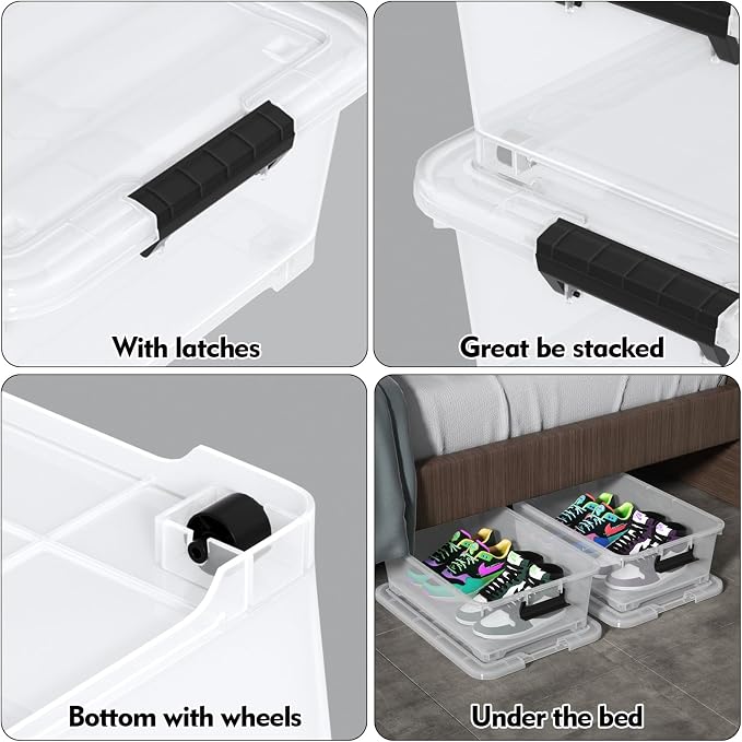 20 Quart Clear Plastic Under Bed Storage Bin - Image 3