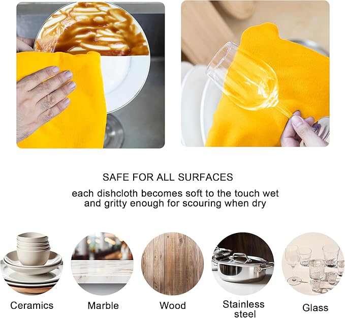 kimteny 13x28 Inches Kitchen Cloth Dish Towels, 400 GSM Premium Dishcloths - Image 3