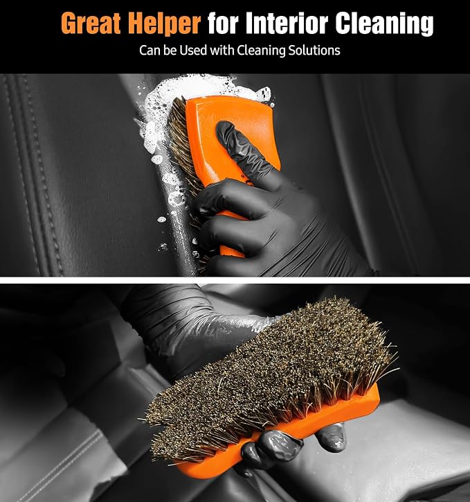 YeewayVeh 2PCS Leather Cleaning Brush, Horse Hair Brush - Image 3
