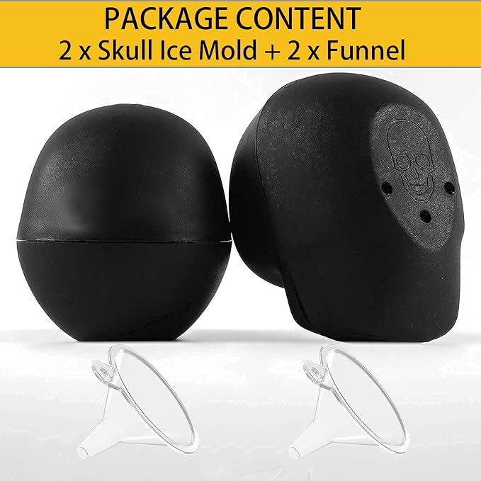 JETKONG 2 Pack Large Skull Ice Mold Silicone Ice Cube Tray 3D Skull Maker - Image 3