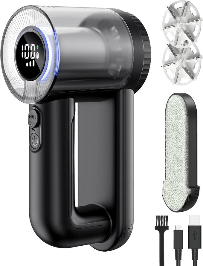 Fabric Shaver Electric Lint Remover Rechargeable Lint Shaver Digital Display by Unknown