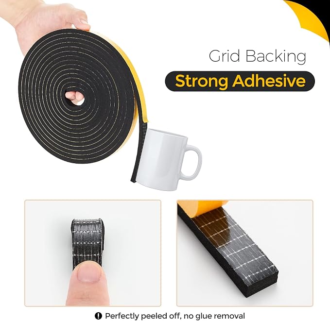 50 Feet Weather Stripping Door Seal, 1/4" Wide X 1/8" Thick Door Seal Strip - Image 2