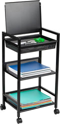 Mind Reader Cart with Covered Compartment, Office Organizer, 15.5" L x 11" W x by MindReader