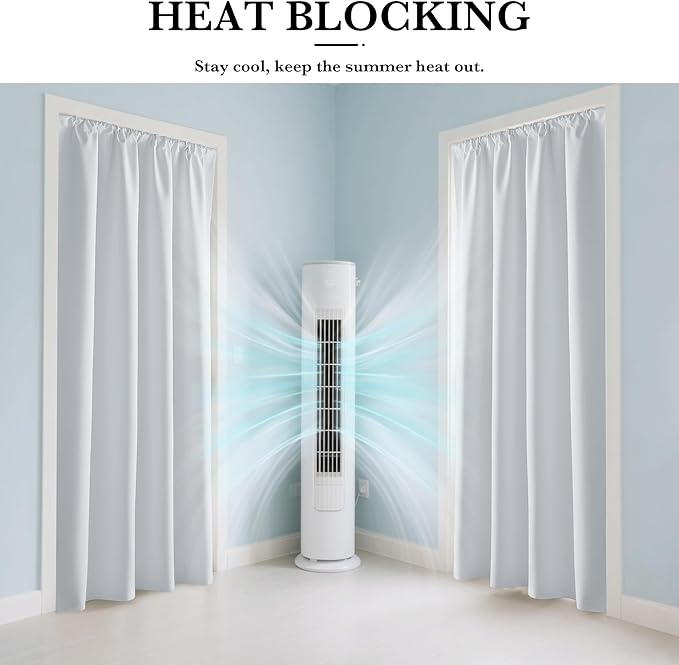 RYB HOME White Short Blackout for Small Window 45 inches Length, Thermal - Image 4
