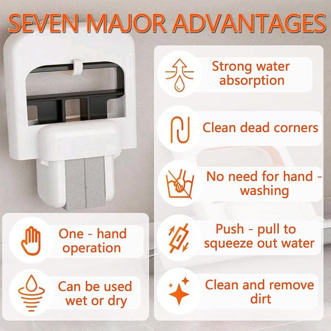 Mini Foldable Desktop Mop, Portable Cleaning Sponge Mop Self-Squeeze Sponge - Image 4
