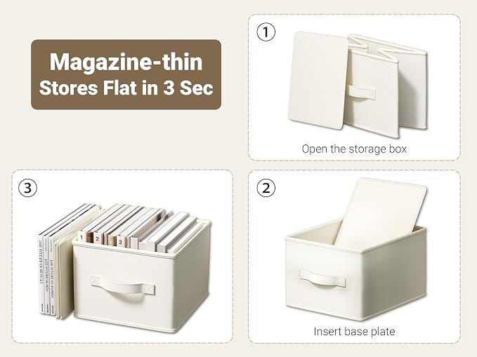 3 Pack Fabric Storage Bins for Shelves | 11.5x8.75x6.5in Storage Baskets | - Image 7