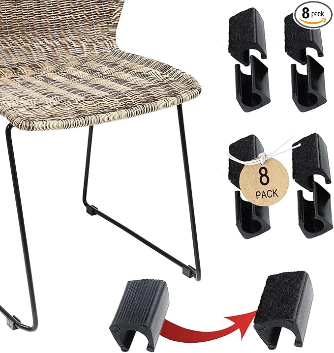 Rectangle U Shaped Chair Leg Tips Caps by Conprasim