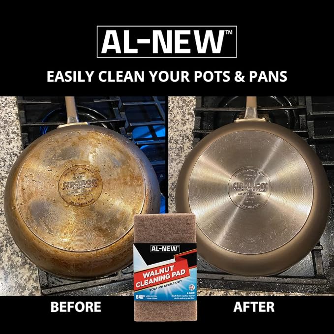 AL-NEW Walnut Cleaning Pads | Versatile, Scratch Resistant Household Cleaning & - Image 2