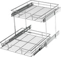 LOVMOR 2 Tier Individual Pull Out Cabinet Organizer 22½" W x 21½" D, Slide Out by LOVMOR