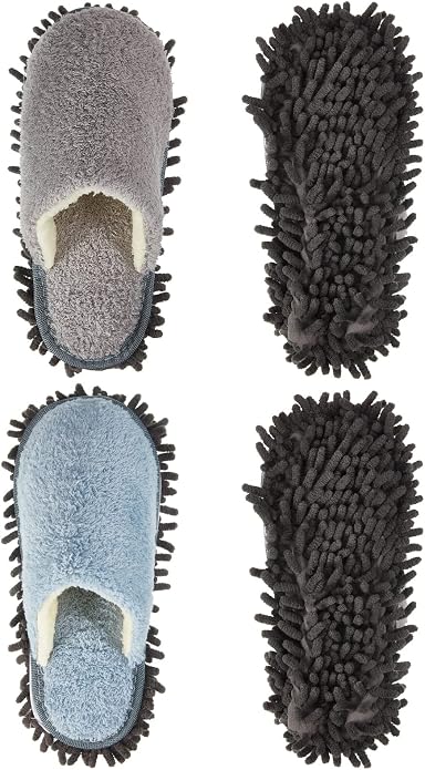 Jecery 2 Pair Microfiber Slippers Floor Cleaning Chenille Mop Slippers Base by Jecery